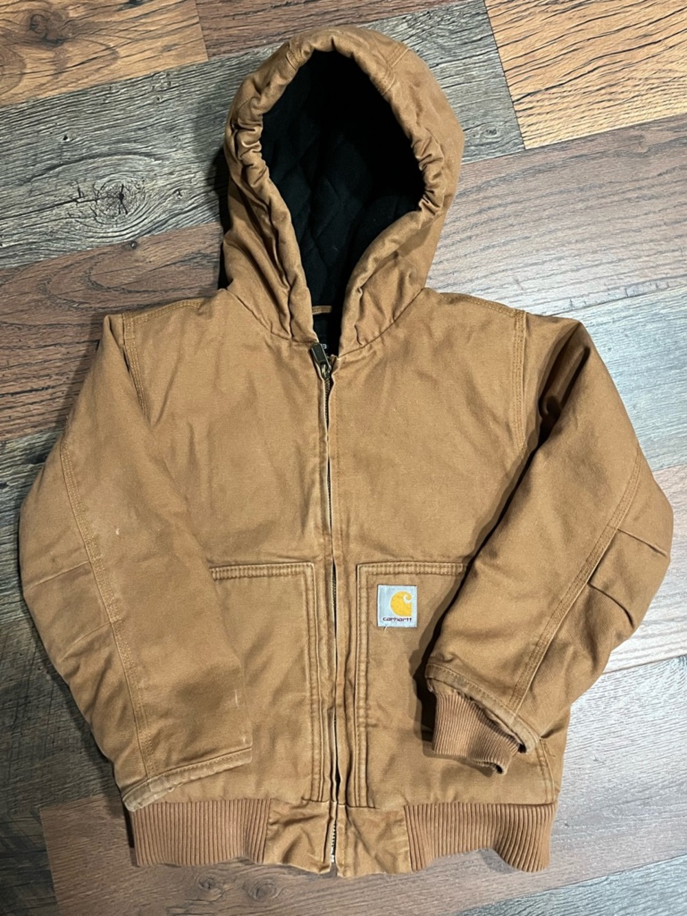 Carhartt Black Quilted Hooded Jacket XS